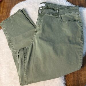 Lane Bryant Green Mid Rise Boyfriend Pants